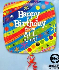 Funtastic Balloon Creations Single Foils Happy Birthday From ALL Of Us!