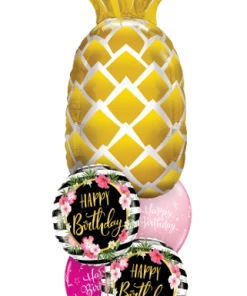 Funtastic Balloon Creations Birthday Luau Bouquet (1 Large Pineapple, 2 Foils, 2 Latex)