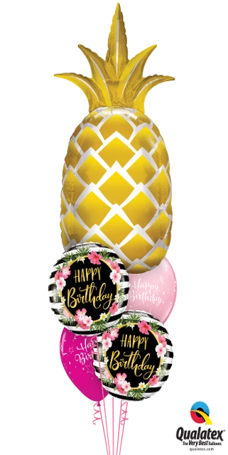 Funtastic Balloon Creations Birthday Luau Bouquet (1 Large Pineapple, 2 Foils, 2 Latex) 3 Funtastic Balloon Creations Birthday Luau Bouquet (1 Large Pineapple, 2 Foils, 2 Latex)