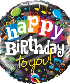 Funtastic Balloon Creations Single Foils Happy Birthday Musical Notes