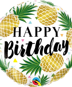 Funtastic Balloon Creations Single Foils Birthday Golden Pineapple Foil