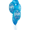 Funtastic Balloon Creations Blue Sparkle Birthday Basket Bouquet (1 Bubble, 2 Foils, 2 Latex)