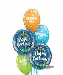 Funtastic Balloon Creations Birthday Boy Candle Spirals (2 Foil, 3 Latex)