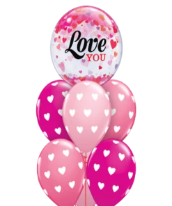 Funtastic Balloon Creations Luxury Bubbling Hearts Valentine (1Bubble, 6 Latex)