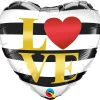 Funtastic Balloon Creations L"Heart"VE Horizontal Striped Balloon Single Foils