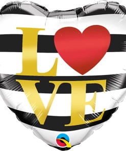 Funtastic Balloon Creations L"Heart"VE Horizontal Striped Balloon Single Foils