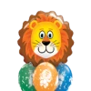 Funtastic Balloon Creations Roaring Party Bouquet (1 Large Lion Head, 3 Latex)