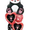 Funtastic Balloon Creations Layer Plus Love You Panda Bear (1 Large Panda Bear, 2 Foil Hearts,2 Latex)