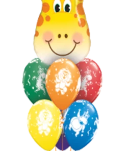 Funtastic Balloon Creations Birthday Jolly Giraffe Bouquet ( 1 Large Giraffe, 6 Latex)