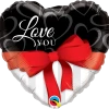 Funtastic Balloon Creations Single Foils Love You Red Ribbon