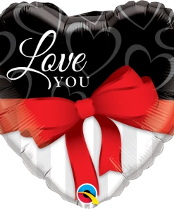 Funtastic Balloon Creations Single Foils Love You Red Ribbon