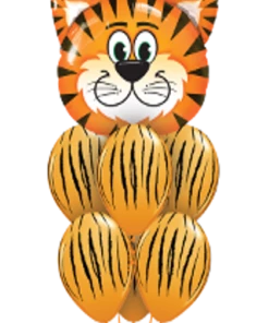 Funtastic Balloon Creations Luxury Tiger Stripes Bouquet ( 1 Large Tiger Head, 6 Latex)