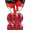 Funtastic Balloon Creations Wrap Your Love In A Bow Bouquet (1 Large Foil Heart, 6 Latex) Love & Romance