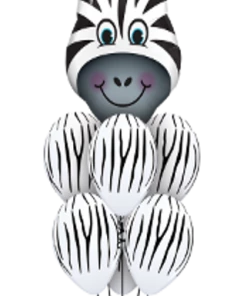 Funtastic Balloon Creations From The Herd Bouquet (1 Large Zebra Head, 6 Latex)