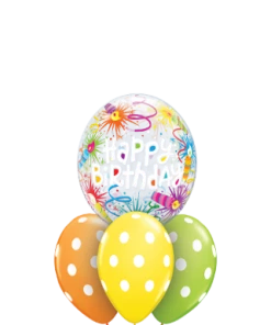 Funtastic Balloon Creations Birthday Blow Out The Candles Bouquet (1 Bubble, 3 Latex)
