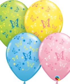 Funtastic Balloon Creations Single Latex Balloons 11" Spring And Easter Round Butterflies Latex