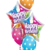 Funtastic Balloon Creations Birthday Bubble Stars Bouquet (2 Bubble Stars, 3 Latex)