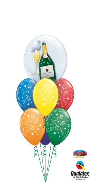 Funtastic Balloon Creations Bubble With Bubbly Bouquet (1 Double Bubble, 6 Latex) Birthday 3 Funtastic Balloon Creations Bubble With Bubbly Bouquet (1 Double Bubble, 6 Latex) Birthday