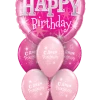 Funtastic Balloon Creations Pink Sparkle Birthday Bouquet (1 Giant Foil, 6 Latex)