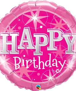 Funtastic Balloon Creations Birthday Pink Sparkle Foil