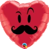 Funtastic Balloon Creations Mr. Mustache Heart Single Foils