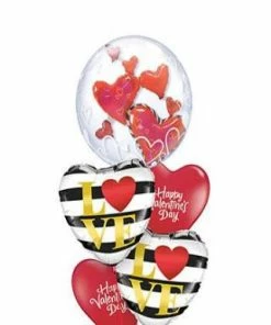 Funtastic Balloon Creations Floating Hearts ( 1 Double Bubble, 2 Foil Hearts, 2 Latex)
