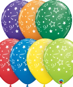 Funtastic Balloon Creations 11" Stars, Dots And Confetti Round Latex Single Latex Balloons