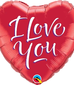 Funtastic Balloon Creations Single Foils Red Valentine Hearts Script