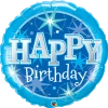 Funtastic Balloon Creations Birthday Blue Sparkle Foil Single Foils