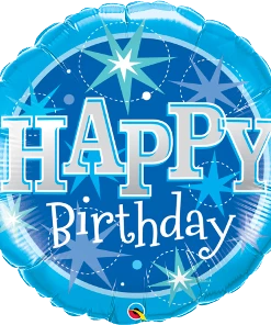 Funtastic Balloon Creations Birthday Blue Sparkle Foil Single Foils