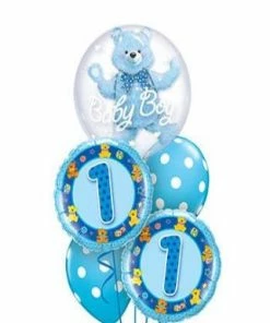 Funtastic Balloon Creations Baby Bear Blue (1 Double Bubble, 2 Foil, 2 Latex)