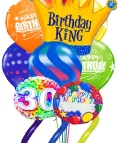 Funtastic Balloon Creations Jumbo Twisty Birthday Bouquet (Name And Optional Age) Crown (10 Balloons)