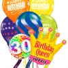 Funtastic Balloon Creations Birthday Jumbo Twisty Queen Bouquet Custom Name & Age (9 Balloons)