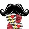 Funtastic Balloon Creations Layer Plus Hugs And Kisses (1 Large Mustache, 2 Foil Hearts, 2 Latex) Love & Romance