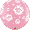 Funtastic Balloon Creations Single Latex Balloons 3' PINK BABY GIRL