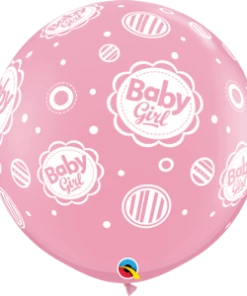 Funtastic Balloon Creations Single Latex Balloons 3' PINK BABY GIRL