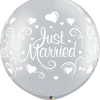 Funtastic Balloon Creations 30" Just Married Silver 2 Funtastic Balloon Creations 30" Just Married Silver
