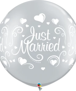 Funtastic Balloon Creations 30" Just Married Silver