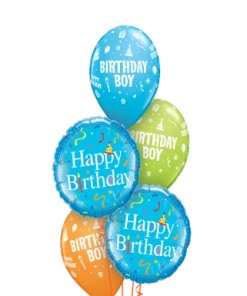 Funtastic Balloon Creations Confetti Birthday Boy Bouquet (2 Foil, 3 Latex)