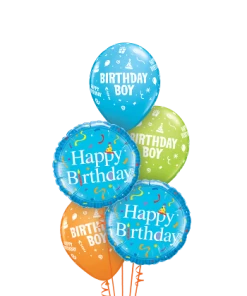 Funtastic Balloon Creations Confetti Birthday Boy Bouquet (2 Foil, 3 Latex)