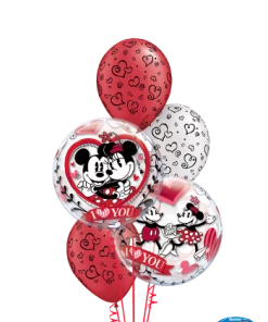 Funtastic Balloon Creations Mickey & Minnie I Love You Bouquet (2 Bubbles, 3 Latex)