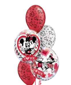 Funtastic Balloon Creations Mickey & Minnie I Love You Bouquet (2 Bubbles, 3 Latex)