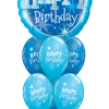 Funtastic Balloon Creations Blue Sparkle Birthday Bouquet (1 Giant Foil, 6 Latex)