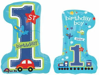 Funtastic Balloon Creations Single Foils Boy 1st Birthday 3 Funtastic Balloon Creations Single Foils Boy 1st Birthday