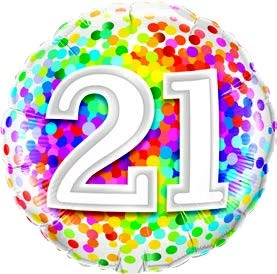 Funtastic Balloon Creations 30 Rainbow Confetti (comes In Ages 18,20,21,30,40,50,60,70,80,90,100) Single Foils 6 Funtastic Balloon Creations 30 Rainbow Confetti (comes In Ages 18,20,21,30,40,50,60,70,80,90,100) Single Foils