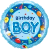 Funtastic Balloon Creations Birthday Boy Blue Foil Single Foils