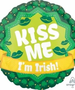 Funtastic Balloon Creations Single Foils Kiss Me I'm Irish Lips