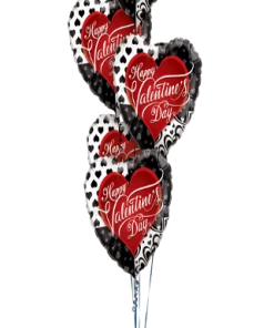Funtastic Balloon Creations Love & Romance Pattern Of Love Bouquet (5 Foil Hearts)