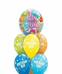 Funtastic Balloon Creations Birthday Boy Surprise (1 Bubble, 6 Latex)