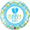Funtastic Balloon Creations Baby Boy Plaid Feet Single Foils